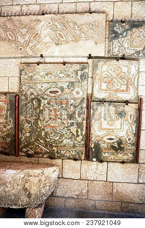 Fifth-century Mosaic Exterior Wall Of St. Stephen's Church Of Beit Jimal (or Beit Jamal) Catholic Mo