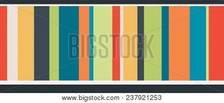 Vector Colorful Stripes Seamless Border. Seamless Border Design Perfect For Kids, Fabric, Accessorie