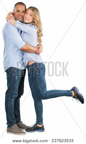 Computer Technology Couple Love White Computer Background Isolated Love