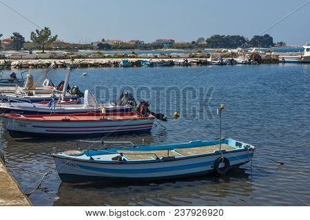 Thassos, Greece - April 5, 2016: Port Of Skala Rachoniou, Thassos Island, East Macedonia And Thrace,
