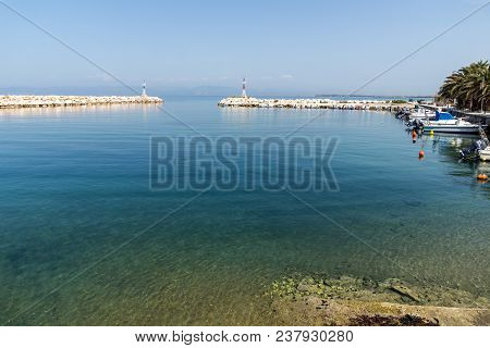 Thassos, Greece - April 5, 2016: Port Of Skala Sotiros, Thassos Island, East Macedonia And Thrace, G