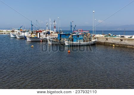 Thassos, Greece - April 5, 2016: Port Of Skala Rachoniou, Thassos Island, East Macedonia And Thrace,