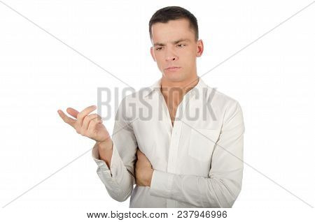 Young Attractive Guy Thinks. Possible Choice. Difficult Choice. Business And Problems.