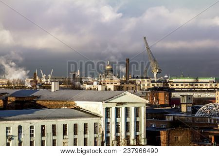 View From The Roof To  St. Isaac's Cathedral In St. Petersburg