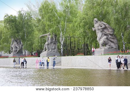 Volgograd,  Russia - May 8, 2011. Sculpture In The Historical Memorial Complex 