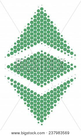 Halftone Round Spot Ethereum Classic Icon. Pictogram On A White Background. Vector Concept Of Ethere