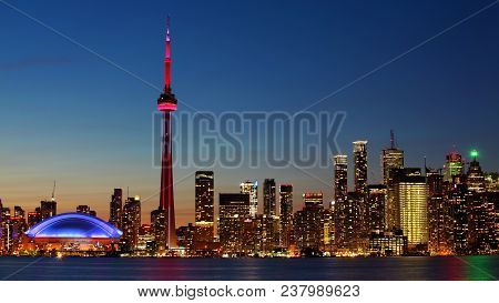 The Downtown Toronto, Canada City Center At Sunset