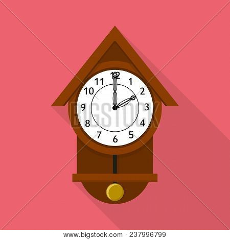 Cuckoo Clock Icon. Flat Illustration Of Cuckoo Clock Vector Icon For Web