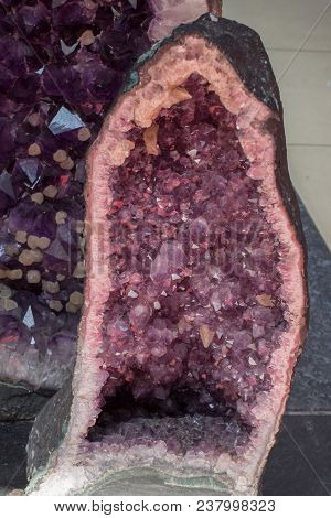 Raw Violet Amethyst Rock With Crystal Ametist Esoteric