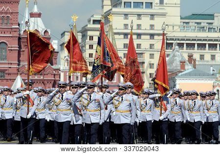 Moscow, Russia - May 7, 2019:police Cadets Of The Moscow University Of The Ministry Of Internal Affa