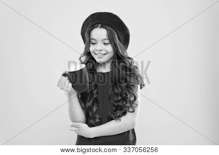 Child Hold Mug. Drinking Tea Juice Cocoa. Relaxing With Drink. Child Smiling Drink Beverage. Homebre
