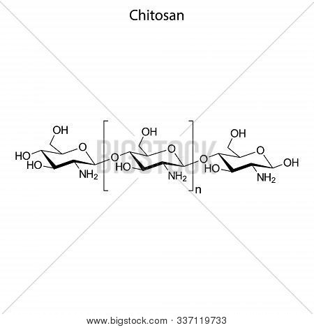 Skeletal Formula Of Chitosan. Chemical Molecule. . Template For Your Design
