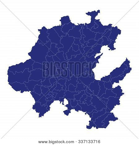 High Quality Map Of Hidalgo Is A State Of Mexico, With Borders Of The Municipalities