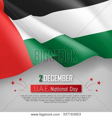United Arab Emirates National Day 2th Of December Greeting Card. Congratulation Template With Realis