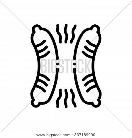 Black Line Icon For Sausage  Sausage-rolls  Salami  Bacon