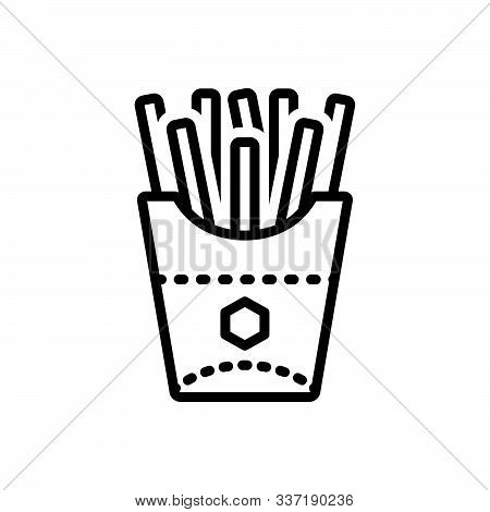 Black Line Icon For French-fries French Fries  Potato-chips Calories Snack