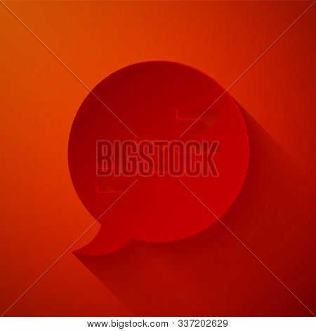 Paper Cut Speech Bubble With Snoring Icon Isolated On Red Background. Concept Of Sleeping, Insomnia,
