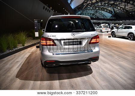 Frankfurt, Germany, September 13-2017: Mercedes-benz Gls 500 At Iaa 2017