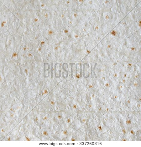 Homemade Flat Pita Bread Turkish Lavash Background Texture Top View
