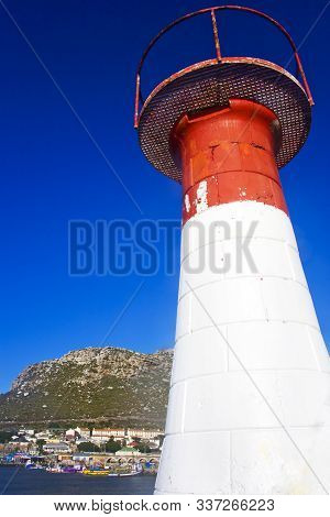 Kalk Bay Harbour And Lighthouse With Colourful Fishing Boats, Cape Town, South Africa