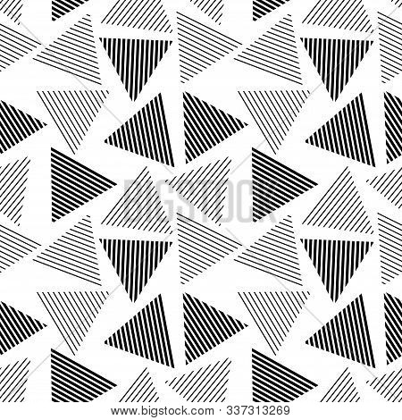 Abstract Seamless Pattern With Graphyc Elements - Triangles. Geometric Wallpaper For Cover Design.
