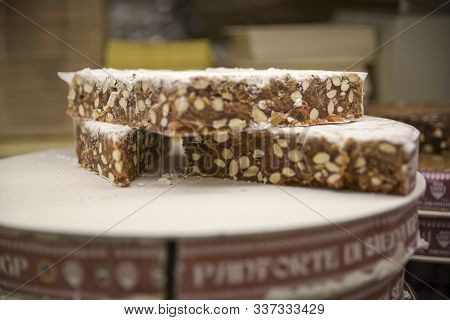 Panforte. Typical Siena Cake Prepared With Almonds And Candied Fruit