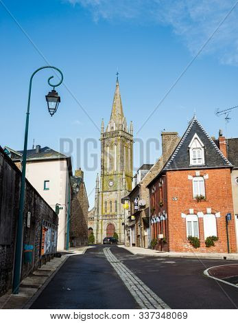 LE TEILLEUL, FRANCE - CIRCA NOVEMBER 2019: View of Saint-Patrice catholic church.