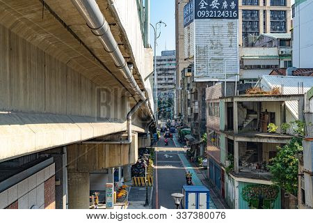 Street View On Taipei Bridge, A Bridge Link New Taipei City To Taipei City, Taiwan - Nov 13, 2019