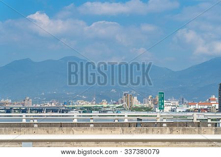 Street View On Taipei Bridge, A Bridge Link New Taipei City To Taipei City, Taiwan - Nov 13, 2019