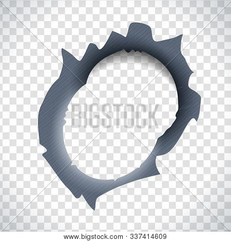 Double Hit Bullet Hole In A Metal Material.