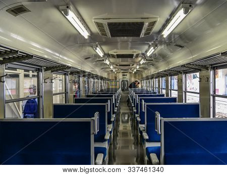 Interior Of A Jr Train In Nagoya, Japan