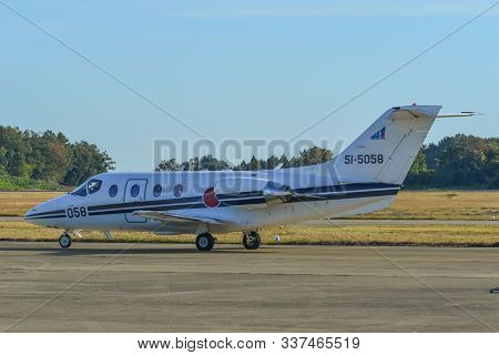 Gifu, Japan - Nov 10, 2019. Japan Air Self-defence Force (jasdf) Raytheon T-400 Taxiing On Runway Of