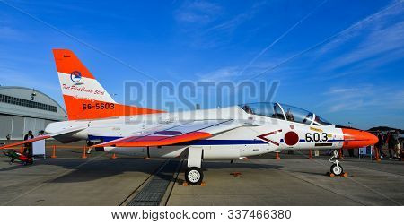 Gifu, Japan - Nov 10, 2019. Japan Air Self-defence Force (jasdf) 66-5603 Kawasaki T-4 Test Pilot Cou