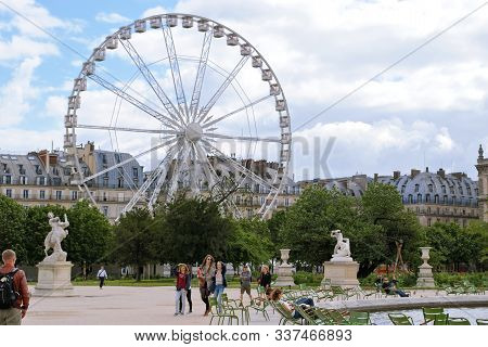 Paris, France, June 22: The Residents And Guests Of The City A Walk In The Park Of The Tuileries, Ju
