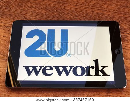 November 2019 Milan, Italy: 2u Company Logo Icon On Tablet Screen Close-up. 2u Visual Brand