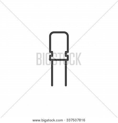 Electronic Component, Varistor Line Icon. Linear Style Sign For Mobile Concept And Web Design. Resis