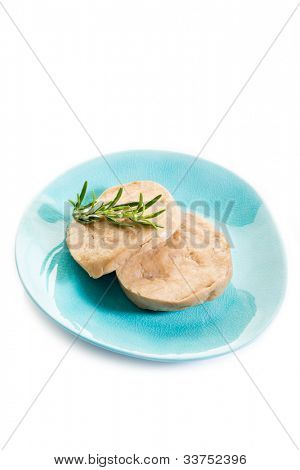 Seitan steack nad niebieski danie