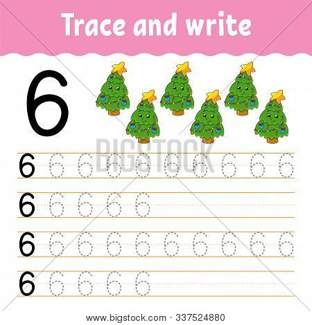 Trace And Write. Handwriting Practice. Learning Numbers For Kids. Education Developing Worksheet. Ac