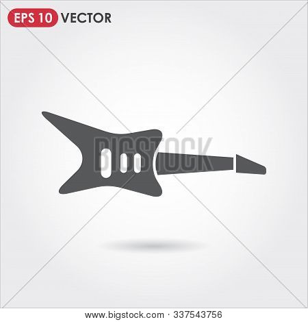 Electric Guitar Single Vector Icon On Light Background