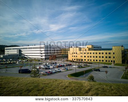 Kalnes, Sarpsborg In Norway - May 2018: Ostfold Regional Hospital.