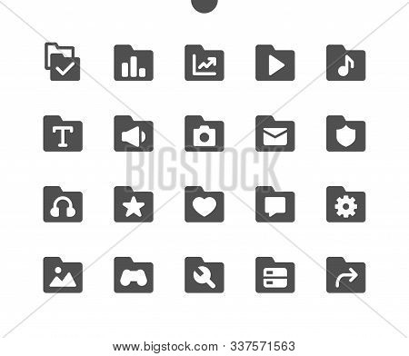 Folders V3 Ui Pixel Perfect Well-crafted Vector Solid Icons 48x48 Ready For 24x24 Grid For Web Graph