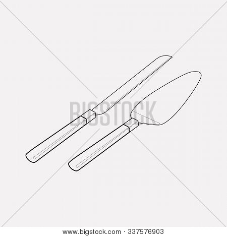 Cake Server Icon Line Element. Vector Illustration Of Cake Server Icon Line Isolated On Clean Backgr