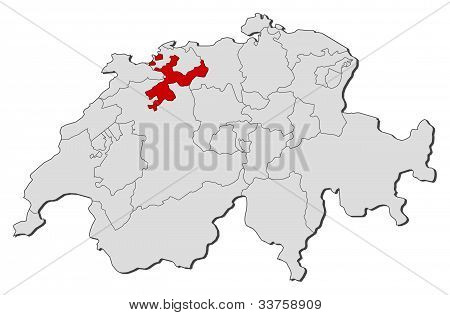 Swizerland, Soleure 강조의 지도
