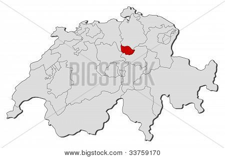 Swizerland, 추크 강조의 지도