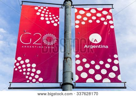 Buenos Aires, Argentina - November 25, 2018: Sign Of G20 Summit