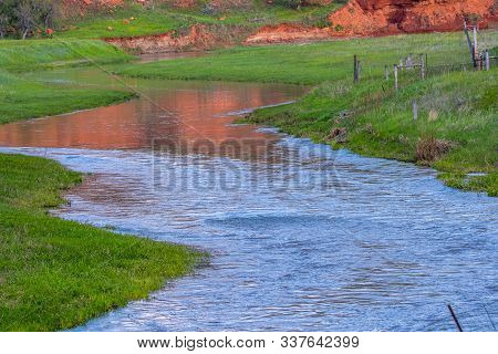 The Belle Fourche River In Devils Tower National Monument, Wyoming