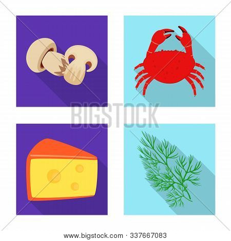 Vector Design Of Taste And Product Sign. Set Of Taste And Cooking Stock Vector Illustration.
