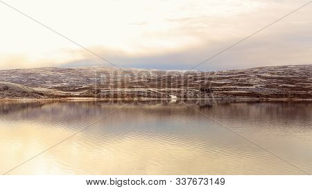 First Snow At The Lake Orkel Located In The Oppdal District