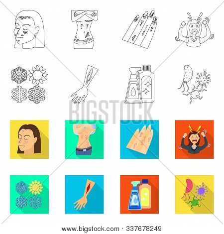 Vector Design Of Medical And Pain Icon. Set Of Medical And Disease Vector Icon For Stock.