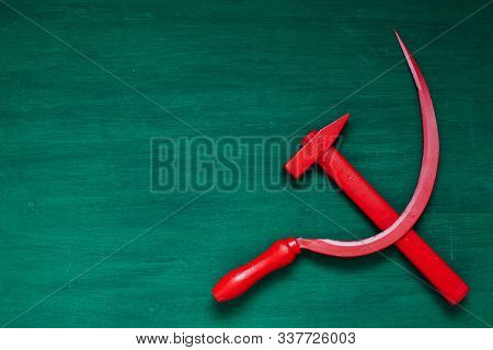 Red Sickle And Hammer Workers And Peasants Revolution